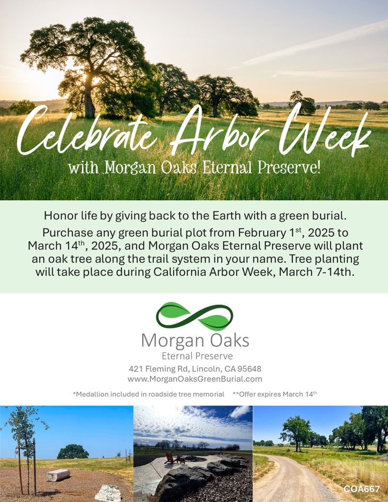 Promotional poster for Arbor Week by Morgan Oaks Eternal Preserve.