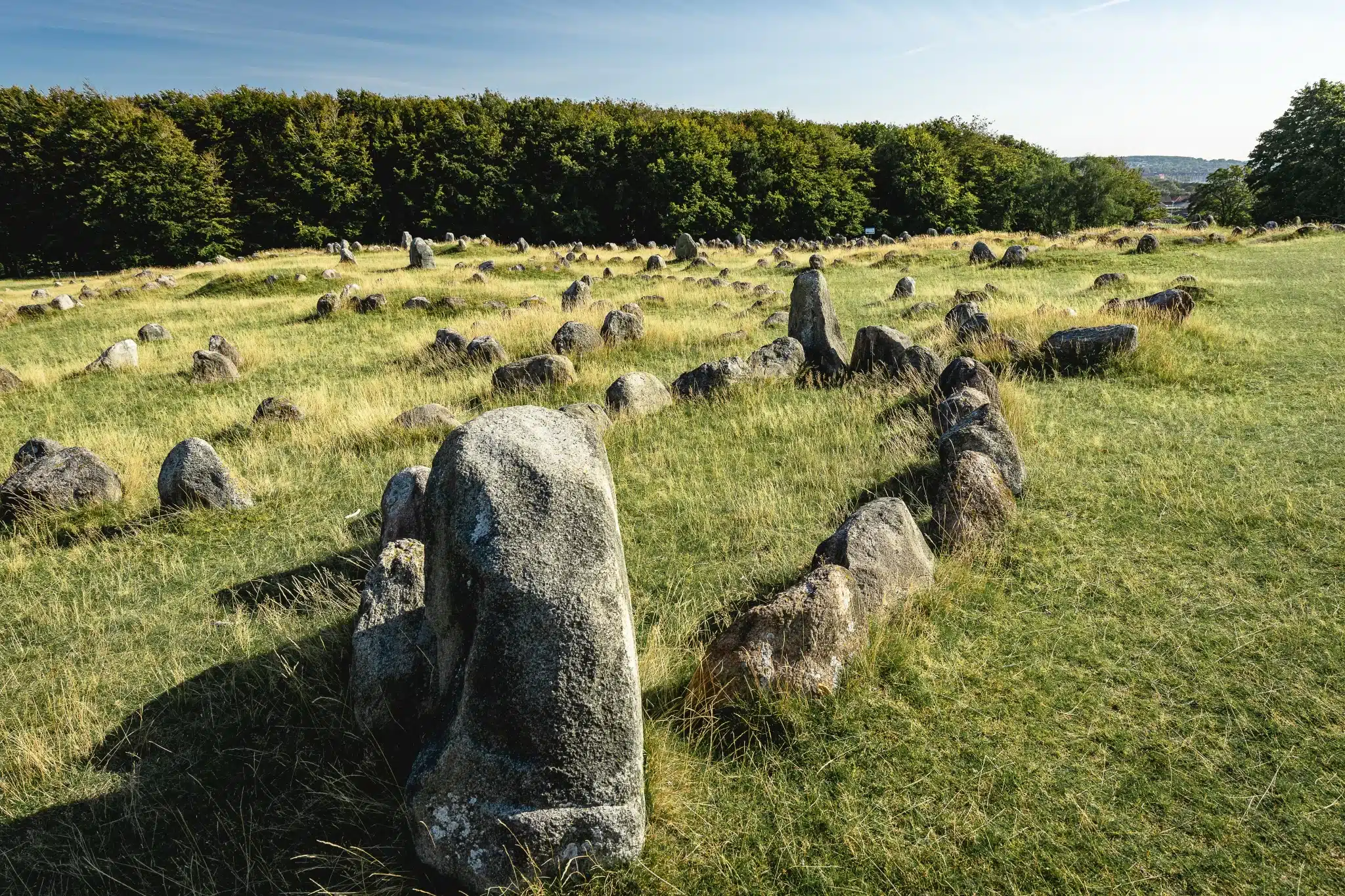 Ancient stone circle in lush green field for Green Burial Services in Contra Costa County, California